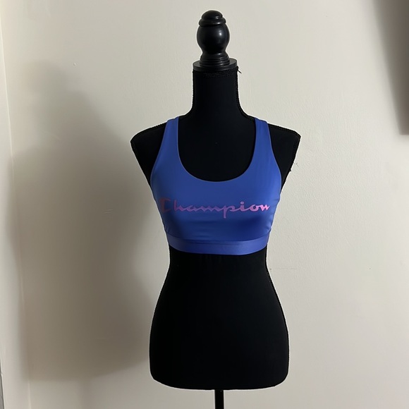🆕CHAMPION Blue Racerback Sports Bra - Size: S - Picture 3 of 8